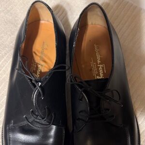 Salvatore Ferragamo Black Leather Oxfords